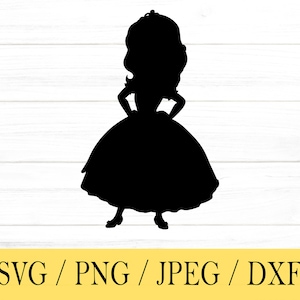 Prinses svg, png, dxf, jpeg, digitale download, gesneden bestand, Cricut, silhouet, Glowforge