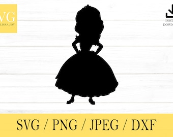 Princess svg, png, dxf, jpeg, Digital Download, Cut File, Cricut, Silhouette, Glowforge