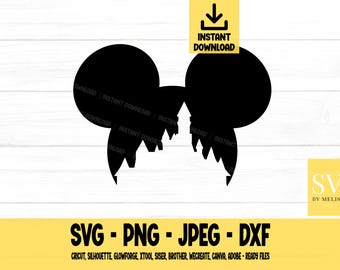 Mouse svg, Mouse Ear, Castle, California Castle, svg, png, dxf, jpeg, Digital Download, Cut File, Cricut, Silhouette, Glowforge