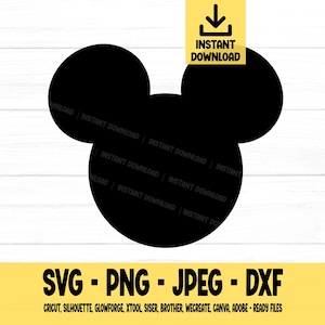 Mus svg, mushuvud, mushuvud, mus, svg, png, dxf, jpeg, digital nedladdning, klippfil, Cricut, silhuett, Glowforge