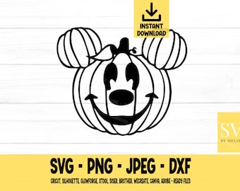 Mouse Pumpkin svg, Pumpkin Ears, Halloween svg, Halloween png, dxf, jpeg, Digital Download, Cut File, Cricut, Silhouette, Glowforge