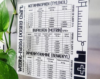 Weight Based Dosing Chart, Magnet, Baby, Child, Medicine Dosing, Dosage Magnet, Kids Med, Pediatric, Baby Health, Safe Meds, Infant