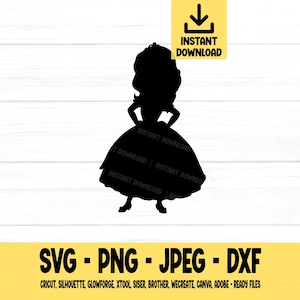 Princess svg, png, dxf, jpeg, Digital Download, Cut File, Cricut, Silhouette, Glowforge