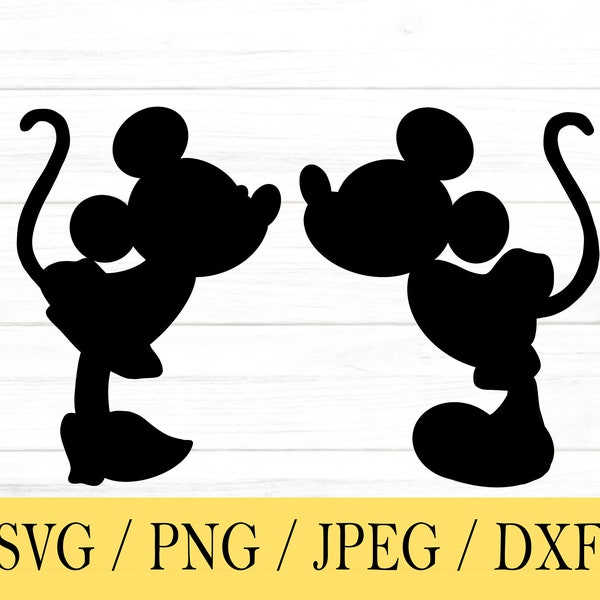 Mouse and Minnie Kissing svg, Mouse, svg, png, dxf, jpeg, Digital Download, Cut File, Cricut, Silhouette, Glowforge