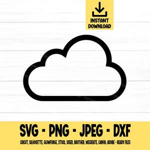 Cloud SVG, Cloud, Shape, svg, png, dxf, jpeg, Digital Download, Cut File, Cricut, Silhouette, Glowforge, Svg files for cricut