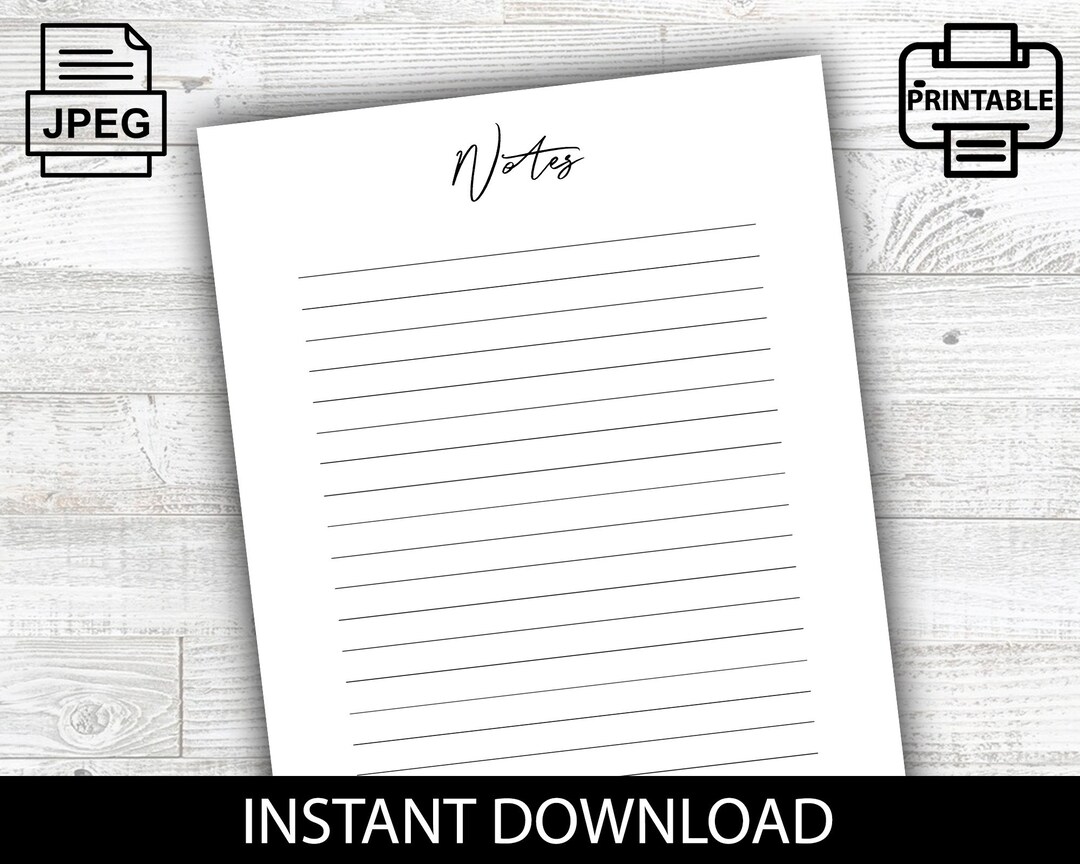 Notes Sheet - Lined, Take Notes, Organization, Productivity, Office ...
