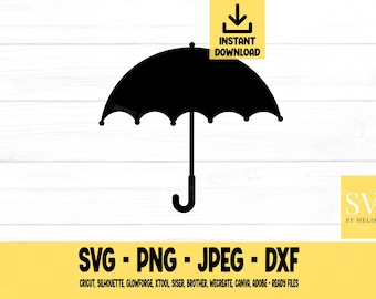 Umbrella SVG, svg, png, dxf, jpeg, Digital Download, Cut File, Cricut, Silhouette, Glowforge, Svg files for cricut