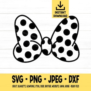 Minnie Bow svg, Polka Dot Bow, svg, png, dxf, jpeg, Digital Download, Cut File, Cricut, Silhouette, Glowforge, Svg files for cricut