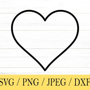 Contorno de coração svg, formas SVG, svg, png, dxf, jpeg, download digital, arquivo de corte, Cricut, silhueta, Glowforge, arquivos svg para cricut