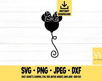 Mouse Balloon svg, Mouse Balloon, svg, png, dxf, jpeg, Digital Download, Cut File, Cricut, Silhouette, Glowforge, Svg files for cricut