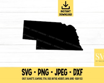 Nebraska SVG, State svg, United States, Shape, svg, png, dxf, jpeg, Digital Download, Cut File, Cricut, Silhouette, Glowforge