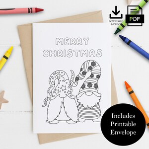 Afdrukbare kleurende kerstkaart, leuke activiteit voor kinderen, eenvoudig te downloaden en in te kleuren, perfect voor feestdagen