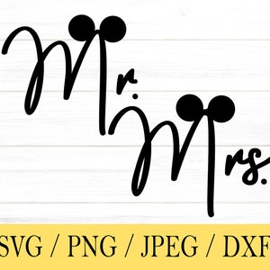 De heer en mevrouw svg, bruiloft, stel, svg, png, dxf, jpeg, digitale download, gesneden bestand, Cricut, silhouet, Glowforge, Svg-bestanden voor de cricut