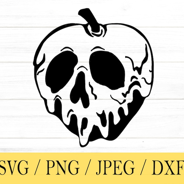 Poison Apple svg, Evil Queen, Villain, svg, png, dxf, jpeg, Digital Download, Cut File, Cricut, Silhouette, Glowforge