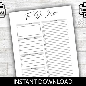 To Do List, Undated Planner, To Do List, Organization, Planner, Productivity, Work Planner, Printable, Digital Download, To Do, Task List