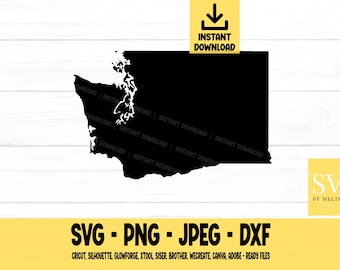 Washington SVG, State svg, United States, Shape, svg, png, dxf, jpeg, Digital Download, Cut File, Cricut, Silhouette, Glowforge