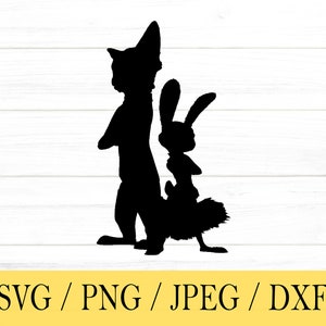 Nick en Judy svg, png, dxf, jpeg, digitale download, gesneden bestand, Cricut, silhouet, Glowforge