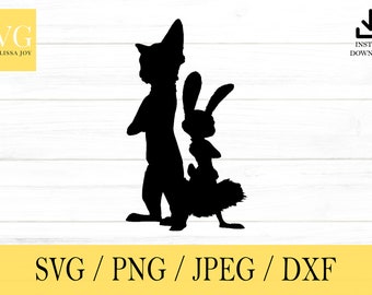 Nick and Judy Svg, Svg, Png, Dxf, Jpeg, Digital Download, Cut File
