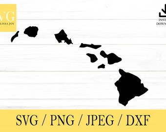 Hawaii SVG, State svg, United States, Shape, svg, png, dxf, jpeg, Digital Download, Cut File, Cricut, Silhouette, Glowforge