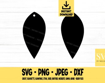 Brinco de gota em SVG, Brincos em SVG, SVG, PNG, DXF, JPEG, Download digital, Arquivo de corte, Cricut, Silhouette, Glowforge, Arquivos SVG para Cricut