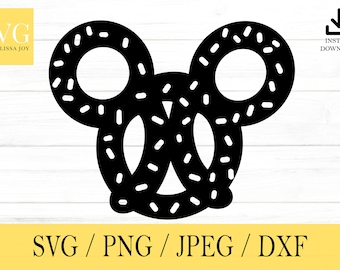 Mouse Pretzel svg, Mouse Pretzel, svg, png, dxf, jpeg, Digital Download, Cricut, Silhouette, Glowforge, Svg files for cricut