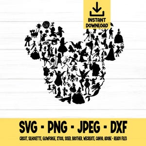 Mäuseohren, Maus Silhouette mit Zeichen gefüllt, svg, png, dxf, jpeg, digitaler Download, Schnittdatei, Cricut, Silhouette, Glowforge