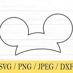 Mouseketeer-hoed svg, muisoren, muismuts, svg, png, dxf, jpeg, digitale download, bestand knippen, Cricut, silhouet, Glowforge
