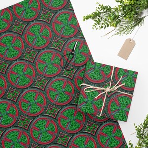 Celtic, Viking, Yule, Solstice inspired Christmas Wrapping Paper Unique image 3