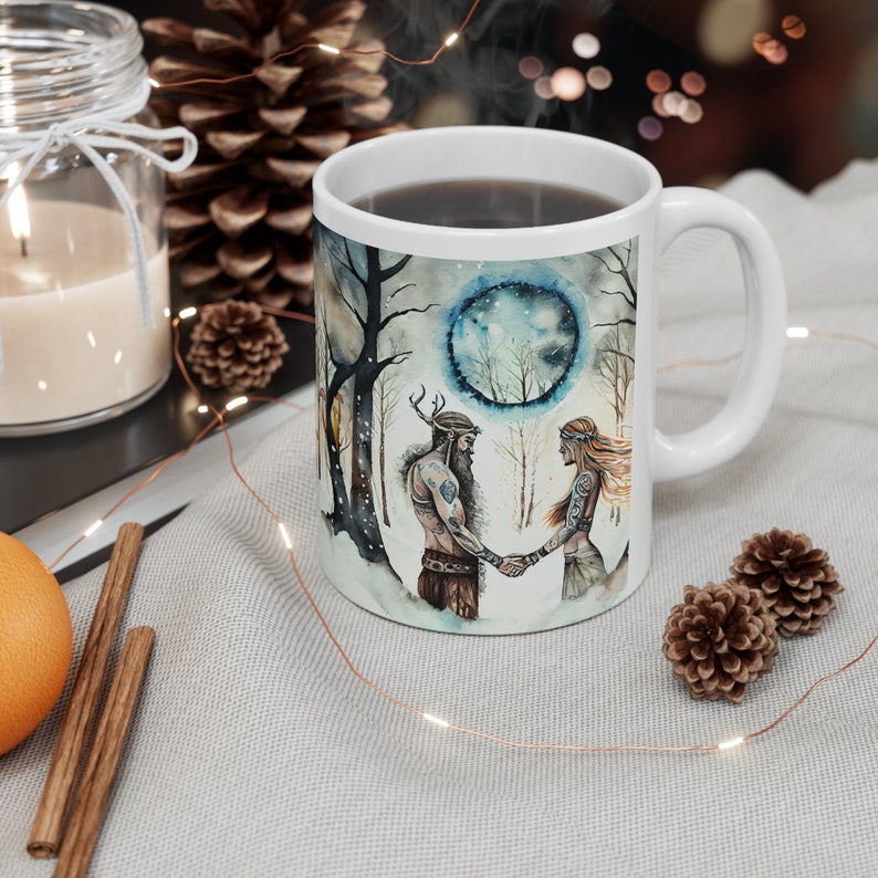Winter Solstice Hot Cider Mulled Wine Cup Viking Pagan Wiccan Yule Viking Celtic Inspired Design image 4