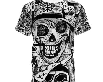 Cool Skull Print Retro Tiki Grateful Concert Shirt
