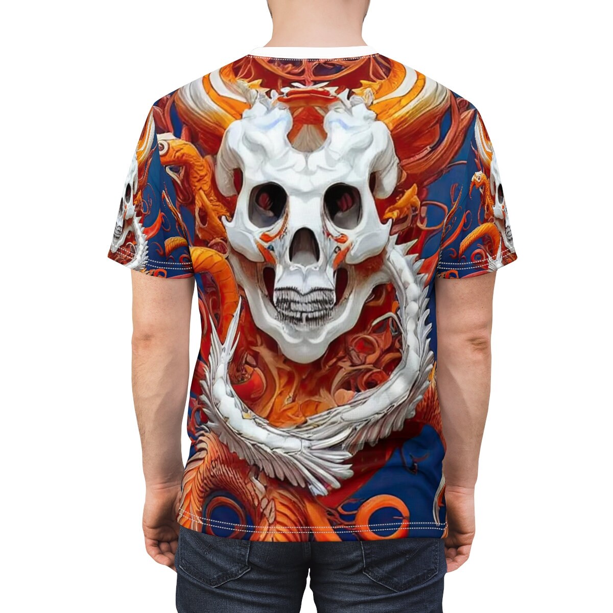 Dragon Skull All Over Print Bold Statement Shirt Festival - Etsy