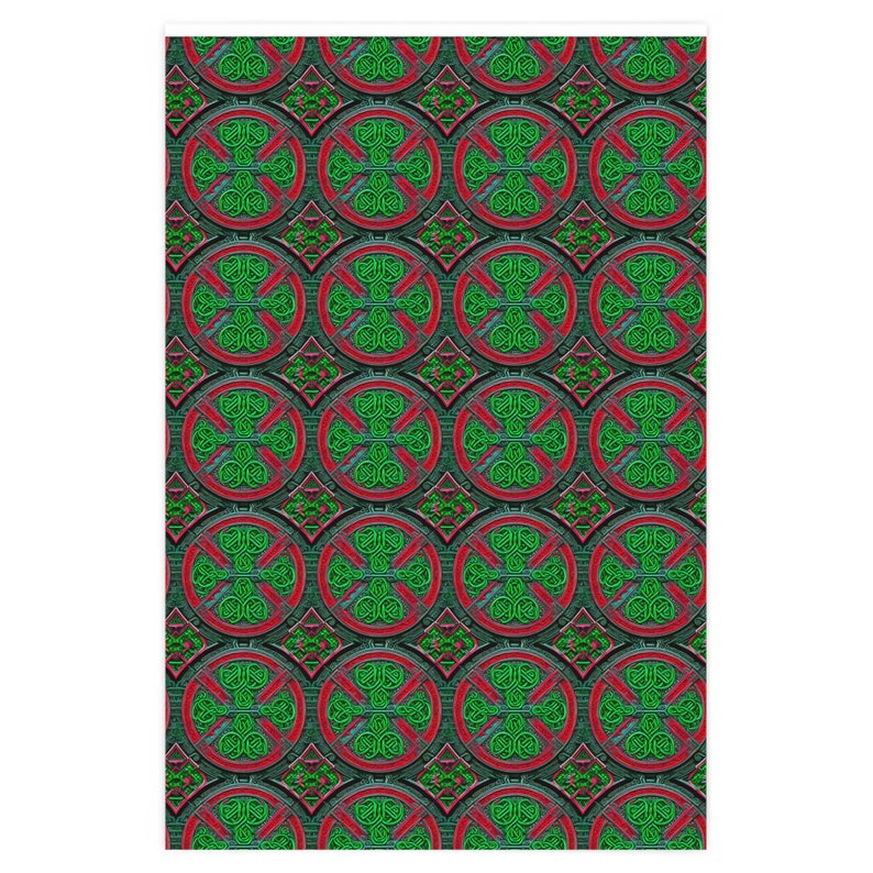 Celtic, Viking, Yule, Solstice inspired Christmas Wrapping Paper Unique image 2