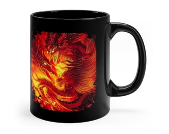 Fire Dragon  11oz Black Mug Gift/Humor/Dragon/Boss/Work/Birthday/Fathers Day/Mothers Day