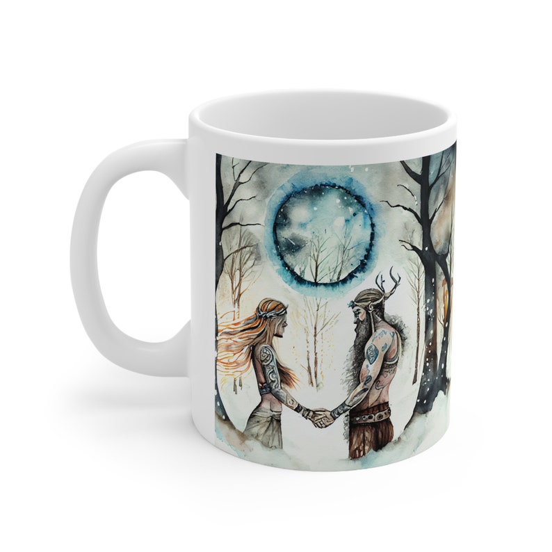 Winter Solstice Hot Cider Mulled Wine Cup Viking Pagan Wiccan Yule Viking Celtic Inspired Design image 2