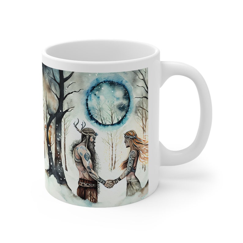 Winter Solstice Hot Cider Mulled Wine Cup Viking Pagan Wiccan Yule Viking Celtic Inspired Design image 3