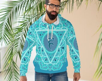 Vishuddha Chakra Pullover Yoga Hoodie | Meditation | Festival | Rave | Intentional