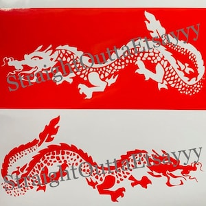 Chinese Dragon Style Stencils Set Of 2 Various Sizes Quality Multi Use Custom Sneakers Shoes Airbrushing Etching Design BestPrice FreeUK P&P