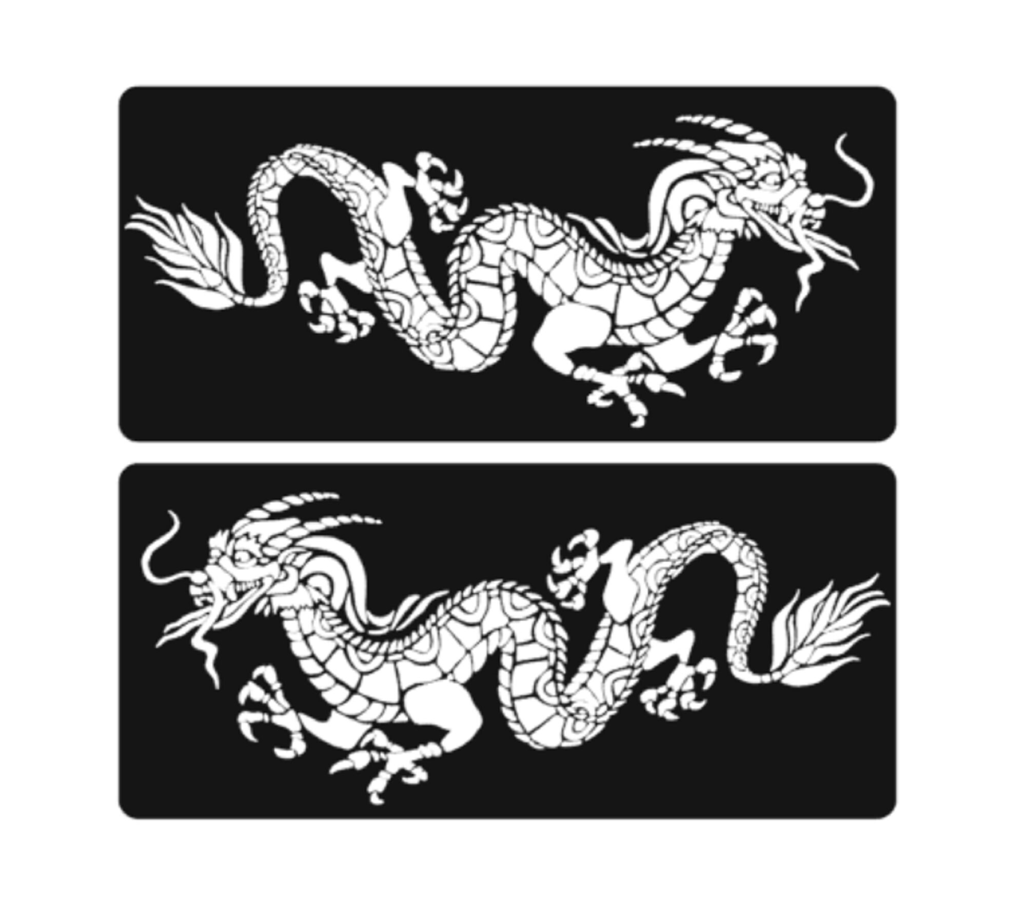 Chinese Dragon Style Stencils Set Of 2 Various Sizes Quality Multi Use  Custom Sneakers Shoes Airbrushing Etching Design BestPrice FreeUK P&P