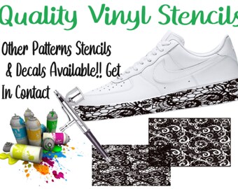 Gothic Style Lace Pattern Sneaker Shoe Trainer Stencils Quality Vinyl Stencil Suitable For Painting Airbrushing Etching Angelus