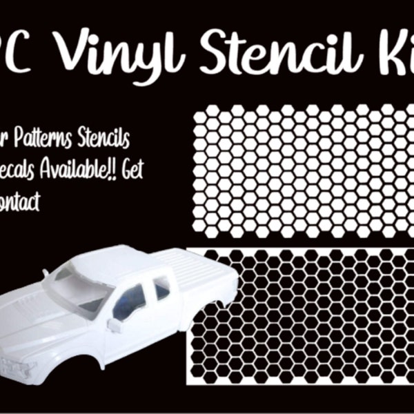 RC Car Honeycomb Style Pattern Camo Custom Painting Airbrushing Quality Vinyl Unweeded Stencils