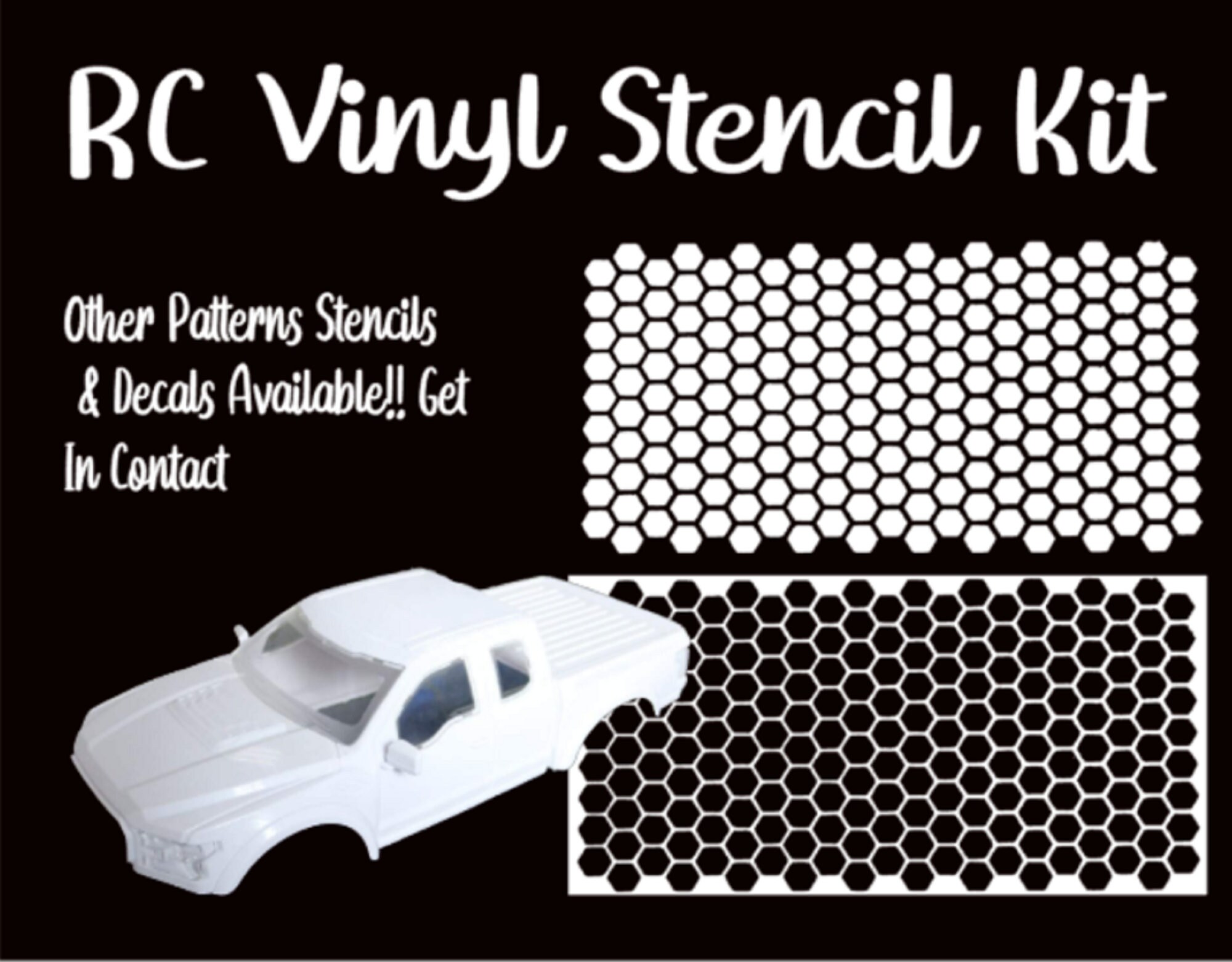 RC Car Paint Hex Pattern Paint Stencil 