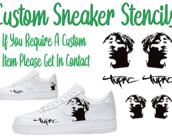 Tupac Shakur Westside Rap Custom Sneaker Stencil Kit | Trainer Stencils Quality Vinyl Stencil Graphics For Painting | Airbrushing | Etching