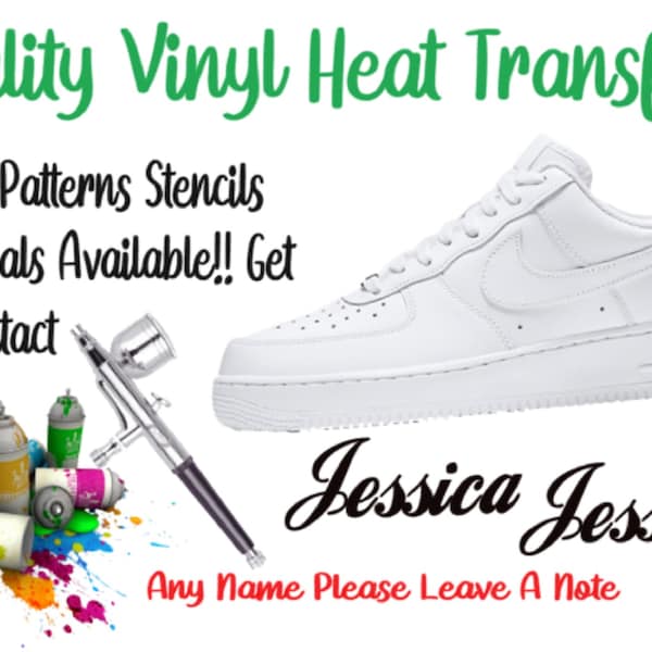 Personalised Sneaker Name Iron On Quality Vinyl Graphic Suitable For All Shoes Trainers & Sneakers Iron Or Heat Press Onto Any Fabric Surfac