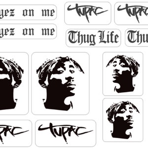 2 Pac Shakur Westside Rap Custom Sneaker Stencil Kit | Trainer Stencils Quality Vinyl Stencil Graphics For Painting | Airbrushing | Etching