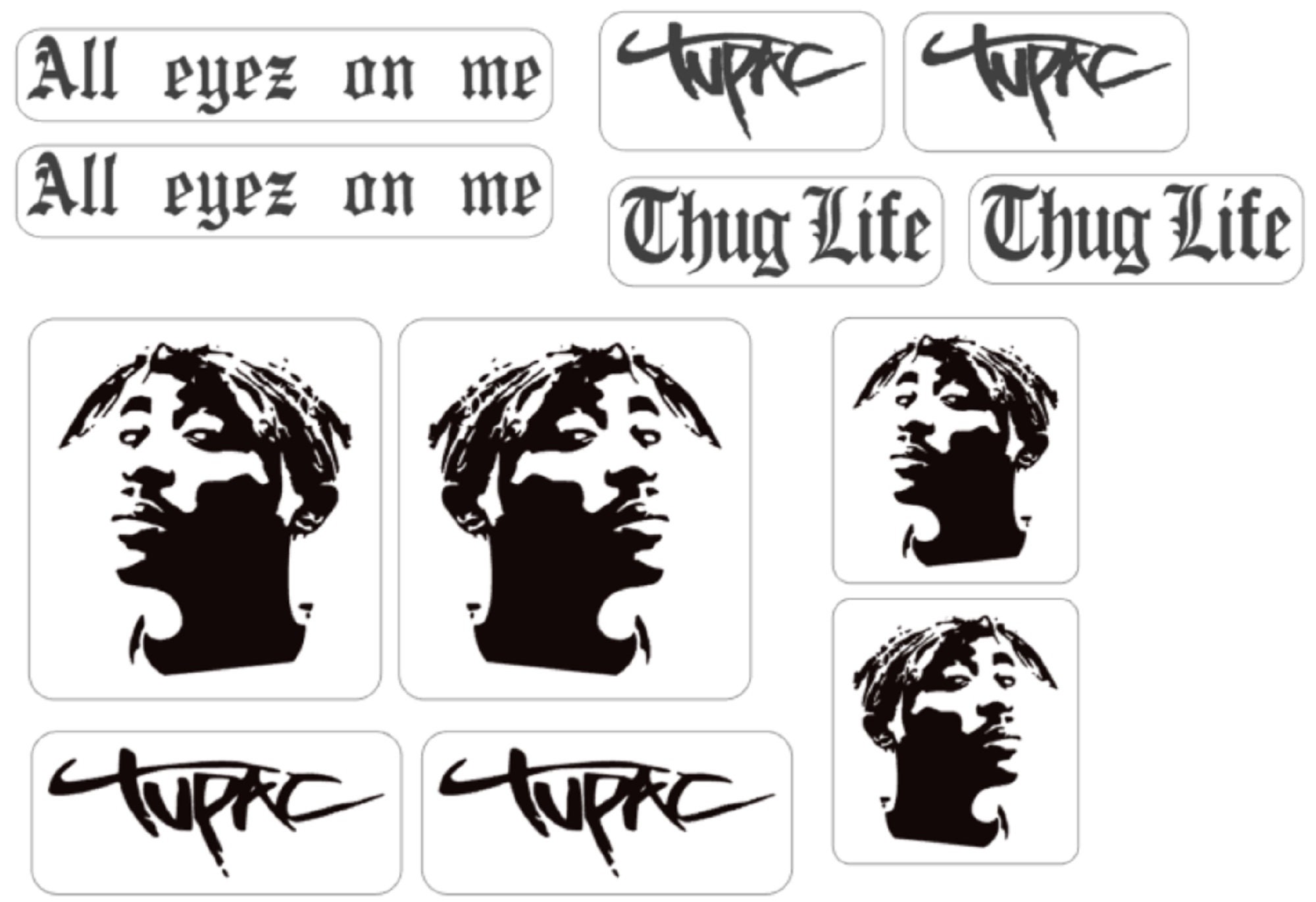 2 Pac Shakur Westside Rap Custom Sneaker Stencil Kit Trainer 