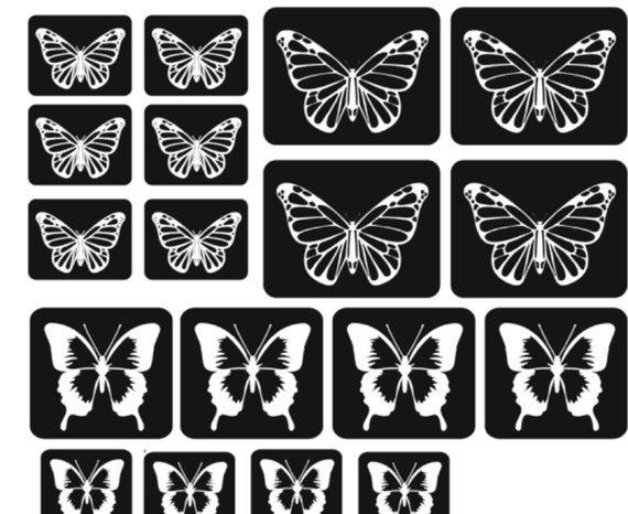 Butterfly Stencil Pack of 18 Various Sized Butterflies | Etsy