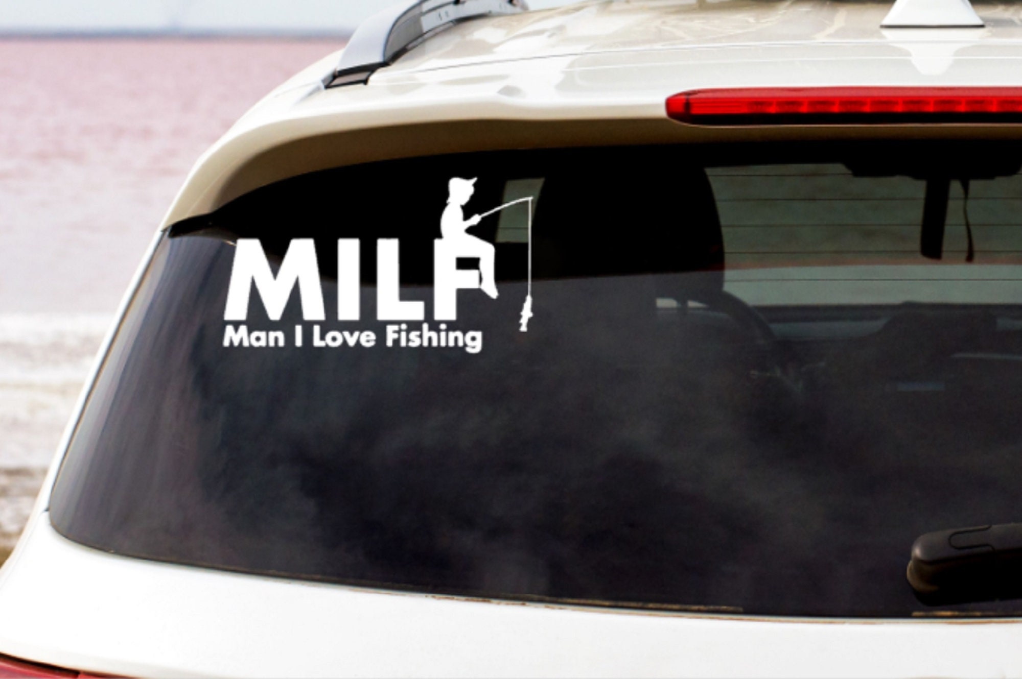 MILF Man I Love Fishing Funny Car Window Bumper Decals Stickers M.I.L.F Top  Quality Vinyl For Cars Vans Bikes | Side Panniers Various Sizes
