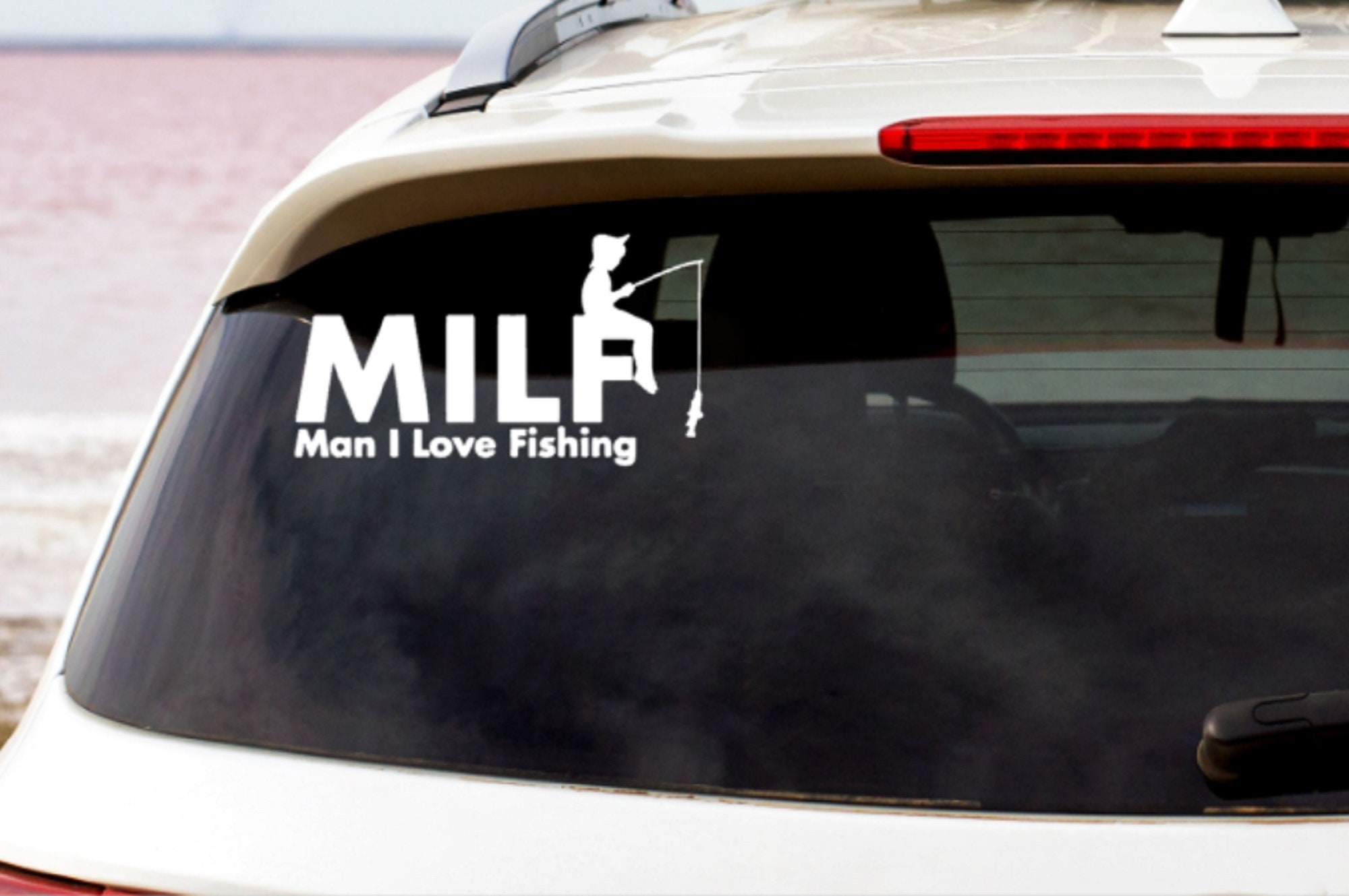 MILF Man I Love Fishing Funny Car Window Bumper Decals Stickers M.I.L.F Top Quality Vinyl For Cars Vans Bikes Side Panniers Various Sizes