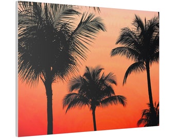 Palm Trees at Sunset Canvas Wall Art Print