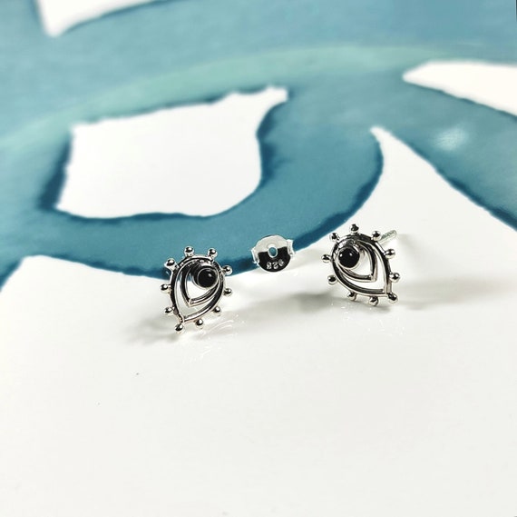 Boucles D'oreilles Clous Cœur Zirconium Argent 925 - Neuf Avec étiquettes - Petugons